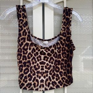 Leopard crop tank top